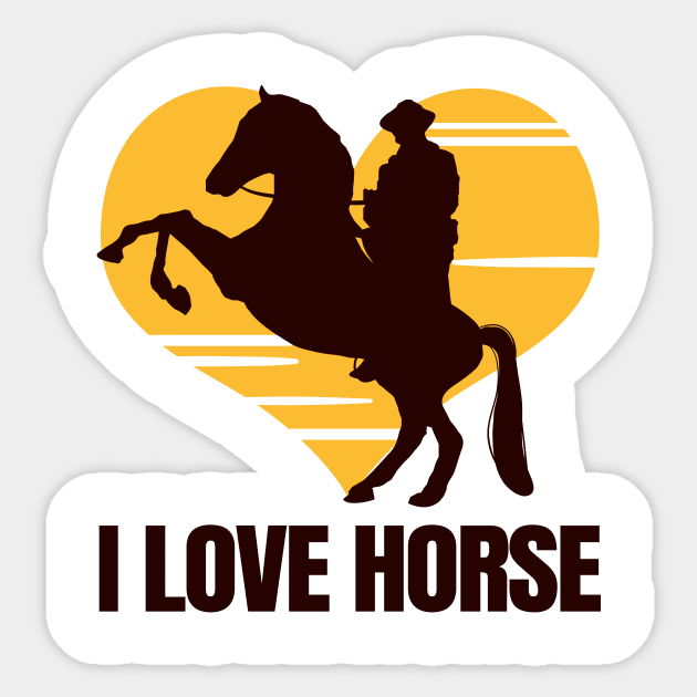 'I Love Horse' Adorable Horse Gift Sticker by ourwackyhome